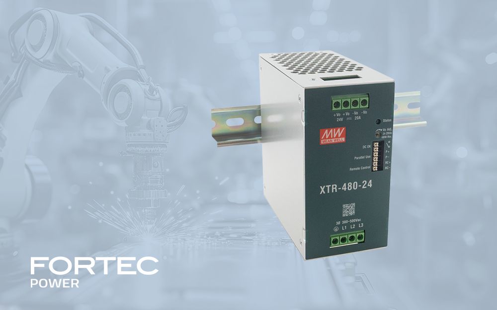 FORTEC Power erweitert DIN-Schienenprogramm mit 3-Phasen-Netzteilen XTR von MEAN WELL