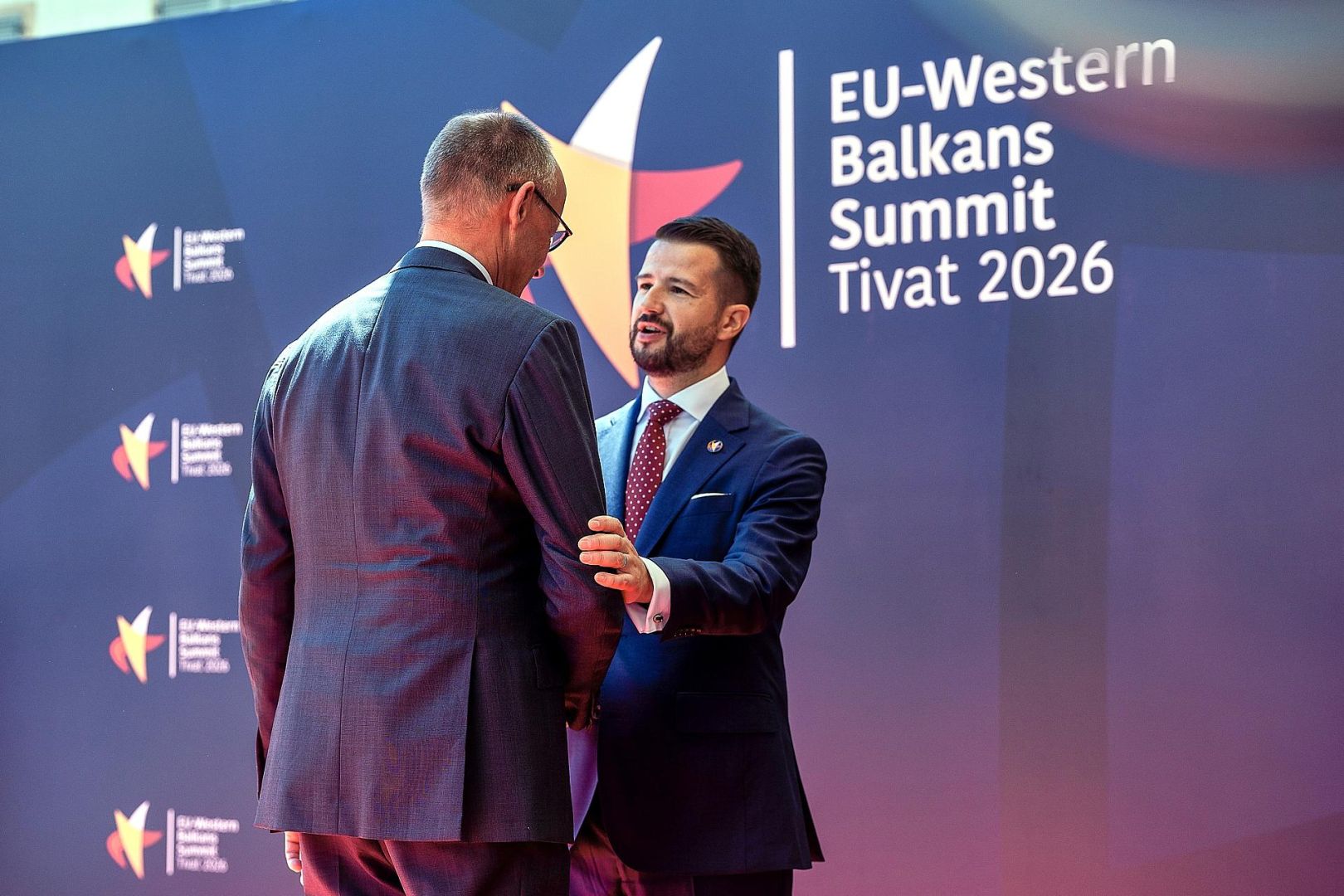 Friedrich Merz und Jakov Milatovic am 05.06.2026