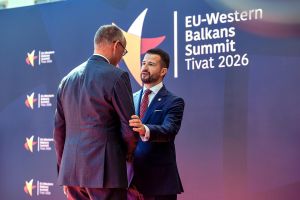 Friedrich Merz und Jakov Milatovic am 05.06.2026