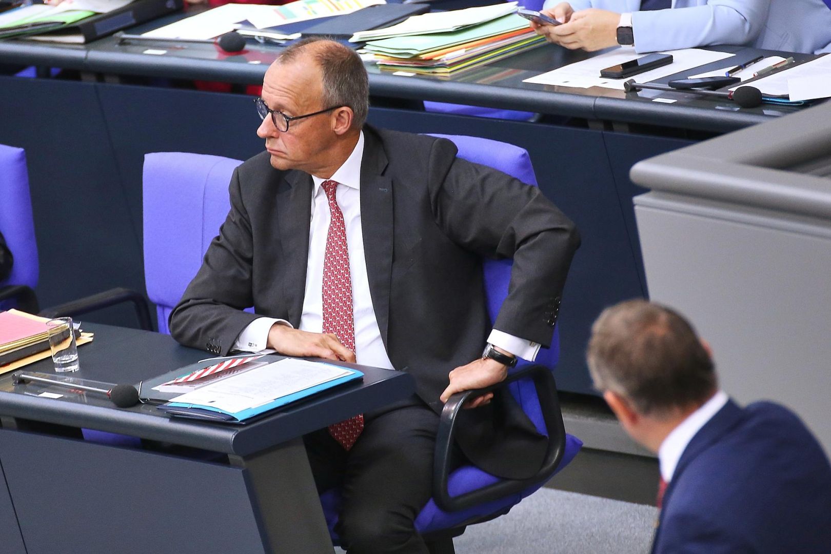 Friedrich Merz und Tino Chrupalla am 17.09.2025