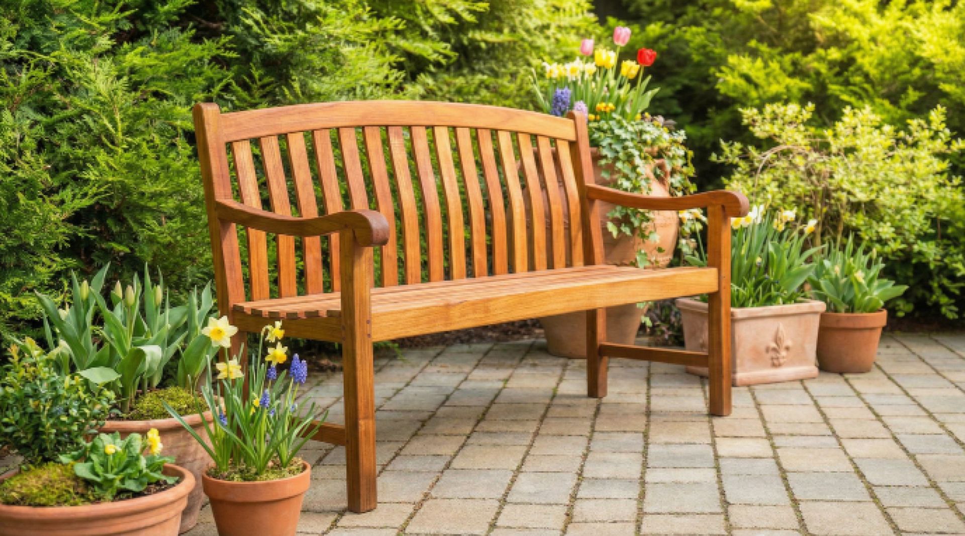 Gartenmöbel ölen im Frühjahr: Teakbank richtig pflegen und Holz im Außenbereich schützen