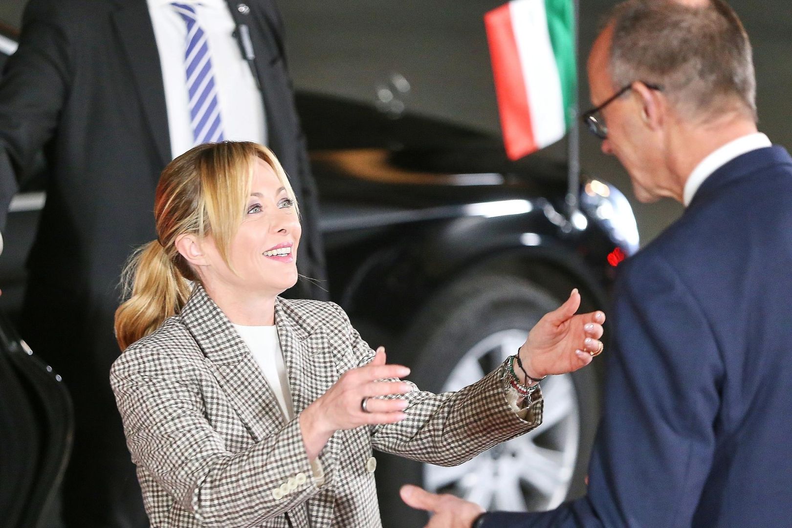 Giorgia Meloni und Friedrich Merz (Archiv)