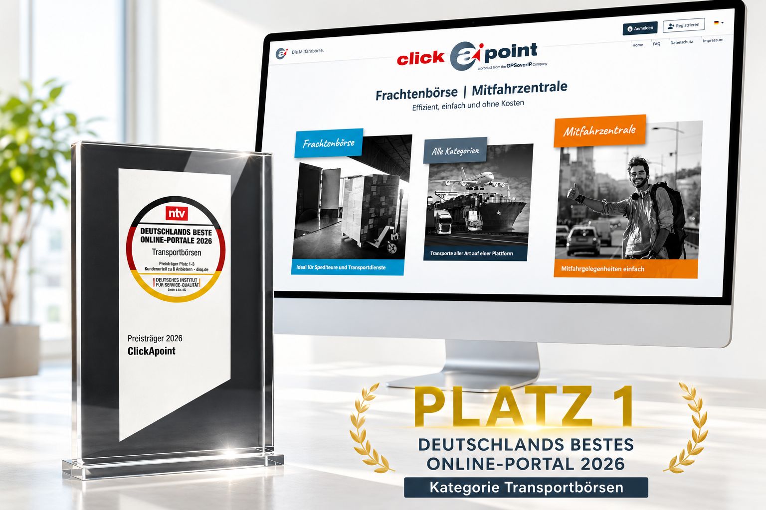 GPSoverIP mit clickApoint erneut als Deutschlands bestes Online-Portal ausgezeichnet