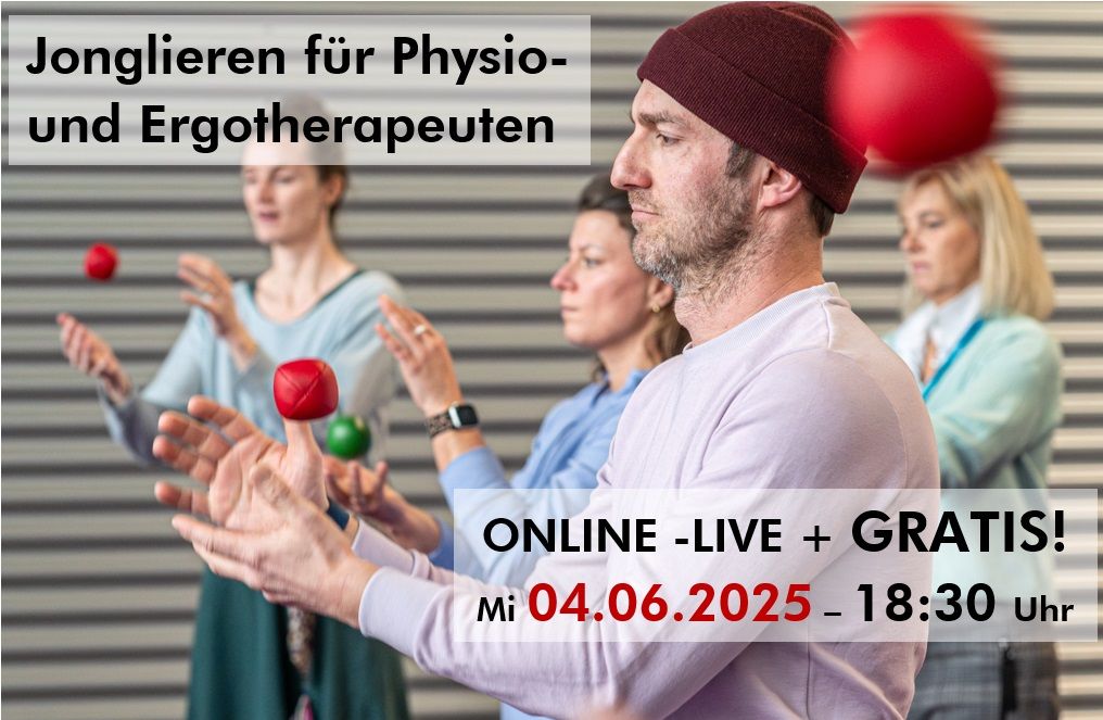 GRATIS-Online-Workshop für Gesundheitsberufe am 04.06. um 18:30 Uhr - Jonglieren in der Therapie