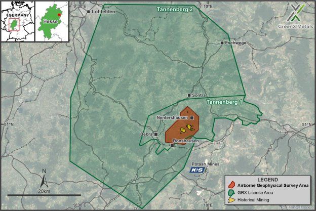 GreenX Metals Limited – Ergebnisse der magnetischen Flugvermessung identifizieren primäre Kupferquelle unterhalb der historischen Minen bei Tannenberg