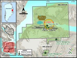 GreenX sucht nach Gold, Wolfram und Antimon im Eleonore North Projekt in Grönland