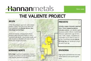 Hannan grenzt 750 m lange und bis zu 192 m breite Kupfermineralisierung in Previsto, Peru, ab