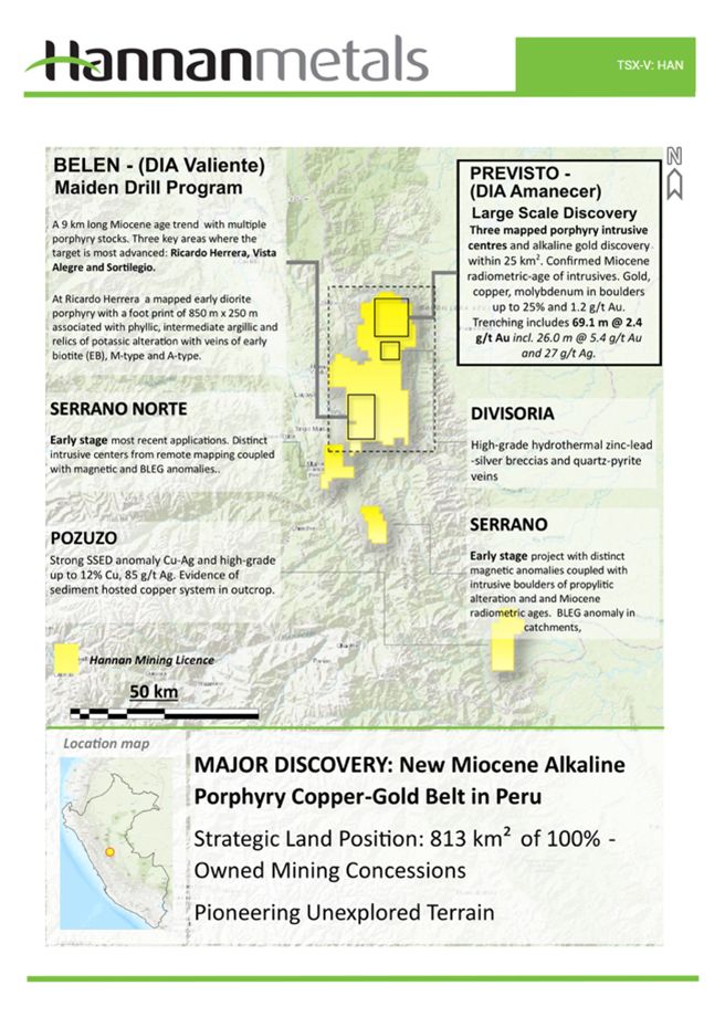 Hannan vergrößert die Breite der Goldmineralisierung bei Previsto in Peru um das Sechsfache, alle 148 Kanalproben mineralisiert
