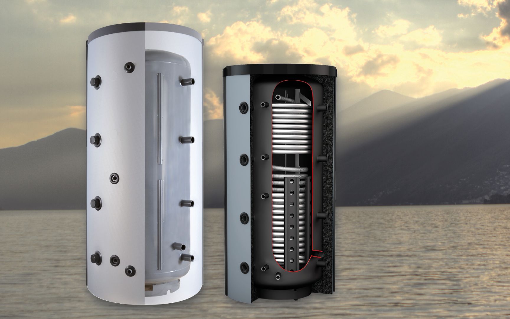 Heizwärme und Brauchwasser-Speicherung aus gemeinsamer Energiequelle