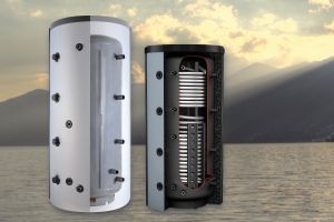 Heizwärme und Brauchwasser-Speicherung aus gemeinsamer Energiequelle