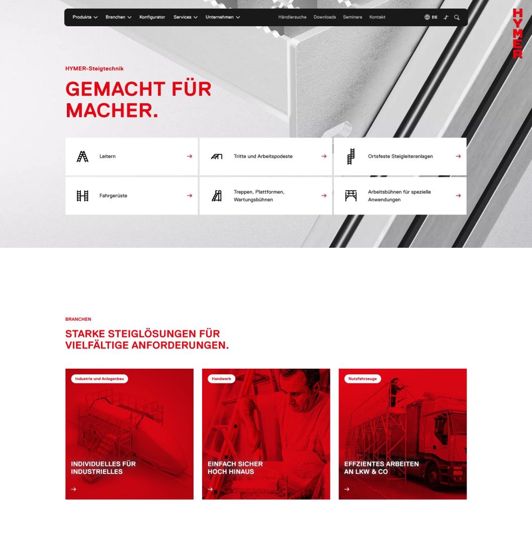 HYMER-Steigtechnik startet mit Webrelaunch durch