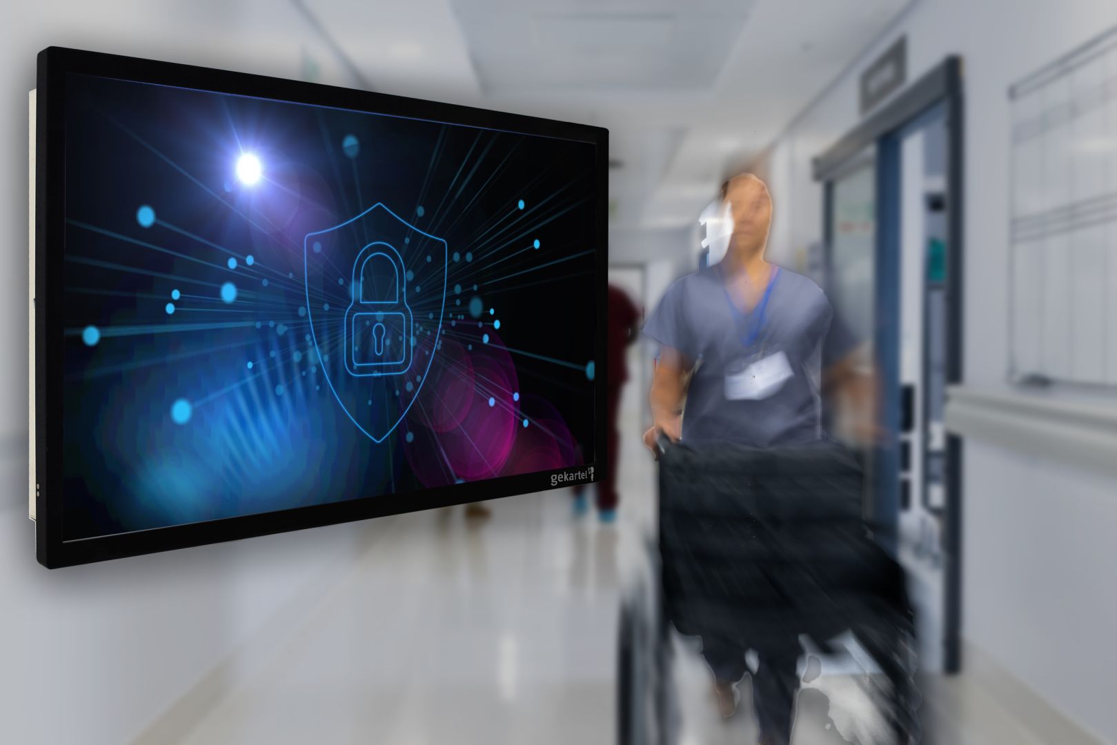 Infodisplays der gekartel AG jetzt KRITIS-kompatibel speziell für den Einsatz in Kliniken und der öffentlichen Verwaltung
