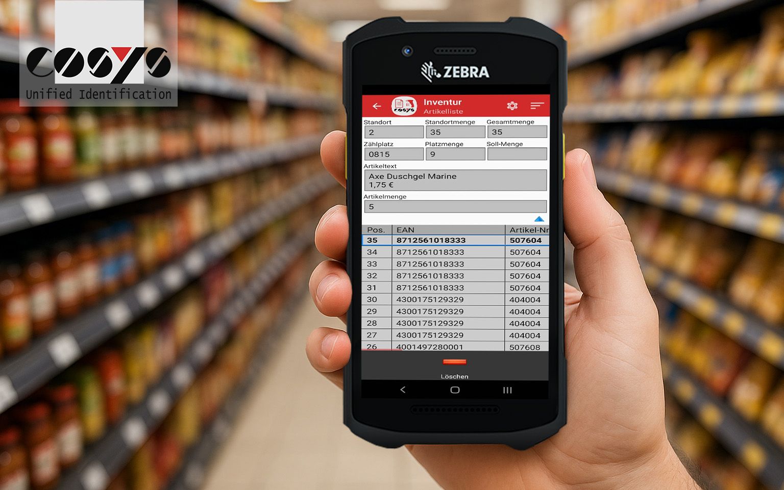 Inventory Tracking mit dem Zebra TC26 und COSYS