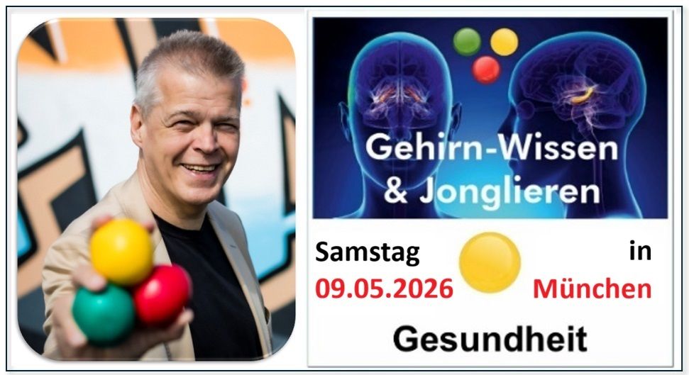 Jonglieren als Gehirntraining am Samstag, 9. Mai in München: Neue Impulse für Therapie und Prävention