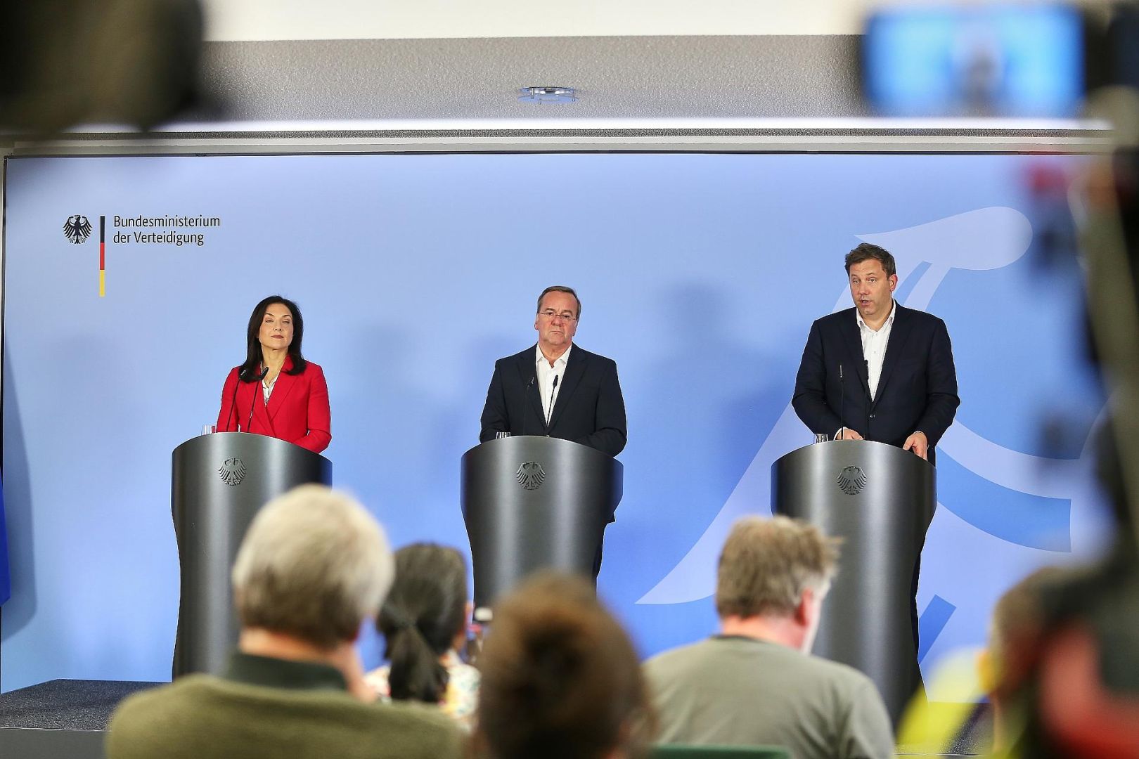 Katherina Reiche, Boris Pistorius, Lars Klingbeil am 28.04.2026