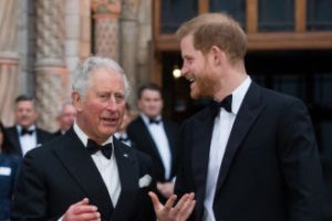 König Charles und Prinz Harry 2019