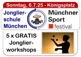 Kostenlos jonglieren lernen beim Münchner Sportfestival – am 6. Juli 2025 auf dem Königsplatz