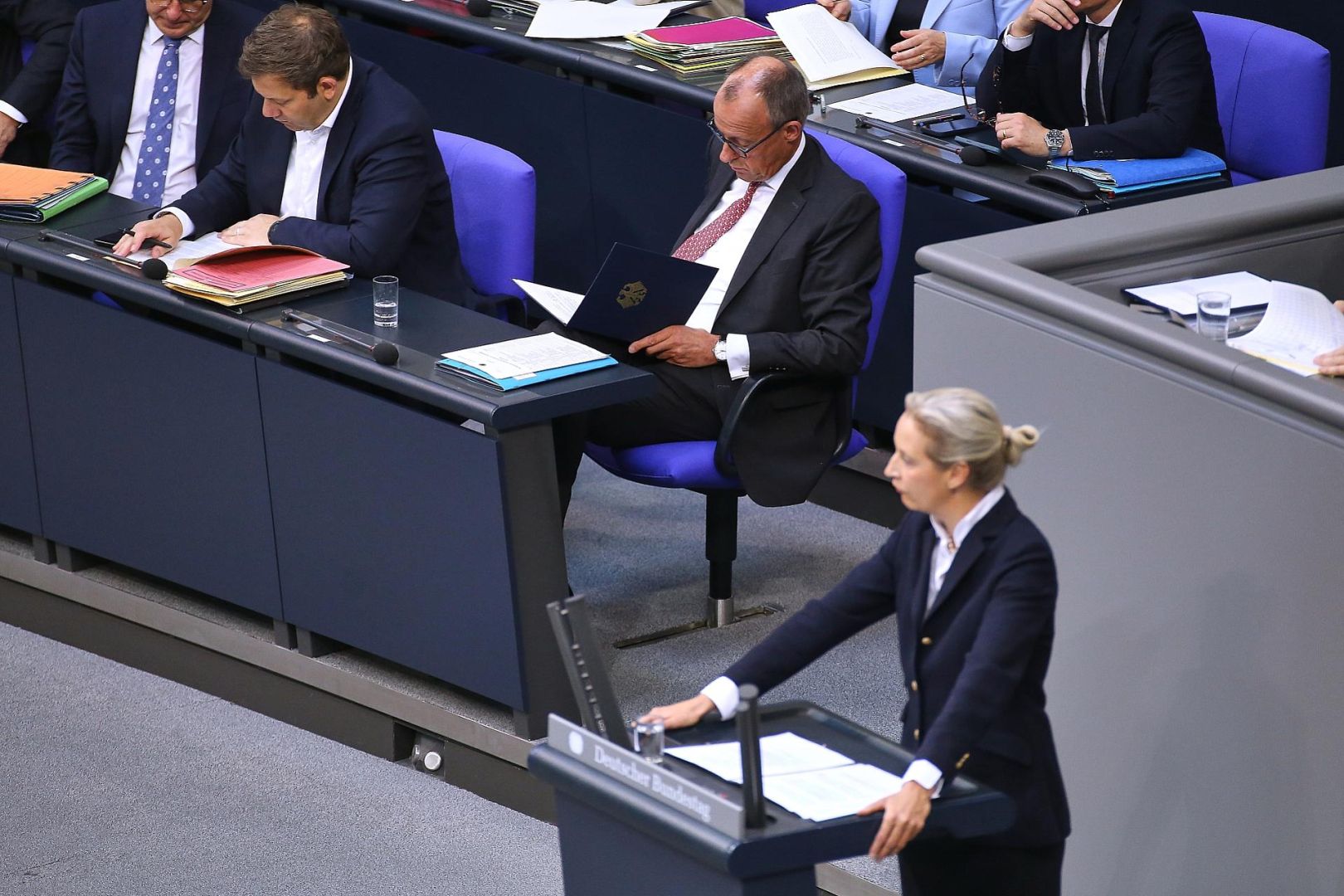 Lars Klingbeil, Friedrich Merz, Alice Weidel (Archiv)