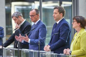 Markus Söder, Friedrich Merz, Lars Klingbeil, Saskia Esken (Archiv)