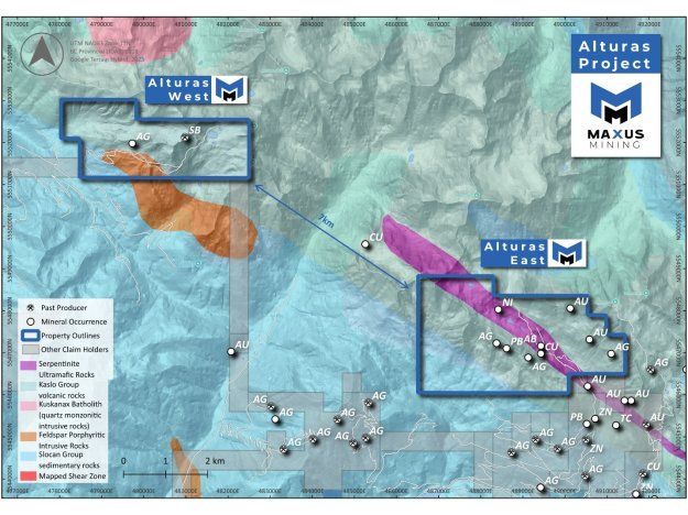 Maxus Mining gibt erstes Bohrprogramm und metallurgische Untersuchungen auf Projekt Alturas West in kanadischer Provinz British Columbia bekannt