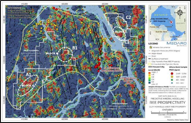 Medaro Mining meldet Abschluss der Desktop-Studie für das REE-Projekt Clay-Howells West in Ontario