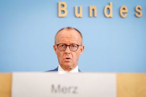 Merz-Pressekonferenz zu seinem Treffen mit Kanzler Scholz
