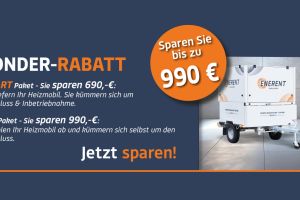 Mobile Heizzentrale (60 kW) zur Miete: Flexible Servicepakete mit Sparvorteil bis zu 990 €