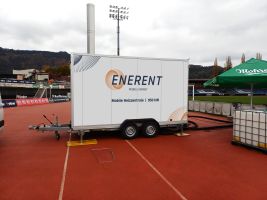 Mobile Heizzentrale sichert frostfreien Rasen im Bregenzer Stadion