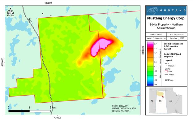 Mustang Energy Corp. meldet Ergebnisse der TDEM-Untersuchung über dem Konzessionsgebiet 914W