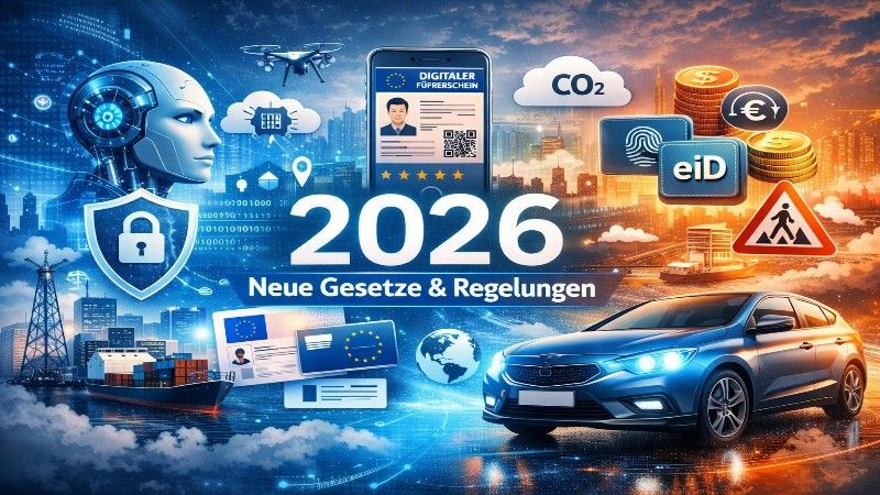 Neue Gesetze und Regelungen 2026: Diese 10 Änderungen betreffen Technik, Digitalisierung & Autofahrer