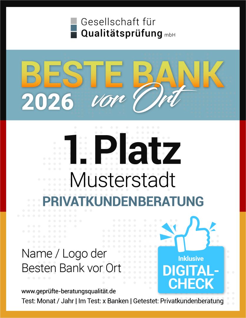Neuigkeiten im Bankentest 2026 – „BESTE BANK vor Ort“: Konsistenz trifft auf Relevanz