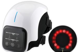 newgen medicals Akku-Knie-Massagegerät mit Infrarot-Tiefenwärme, LED-Touchscreen