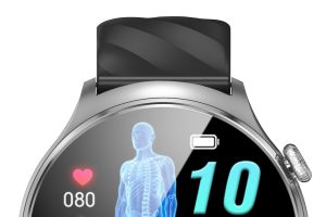 newgen medicals Vitaluhr FBT-230 mit Bluetooth, EKG-Anzeige, Telefonfunktion, App, AMOLED