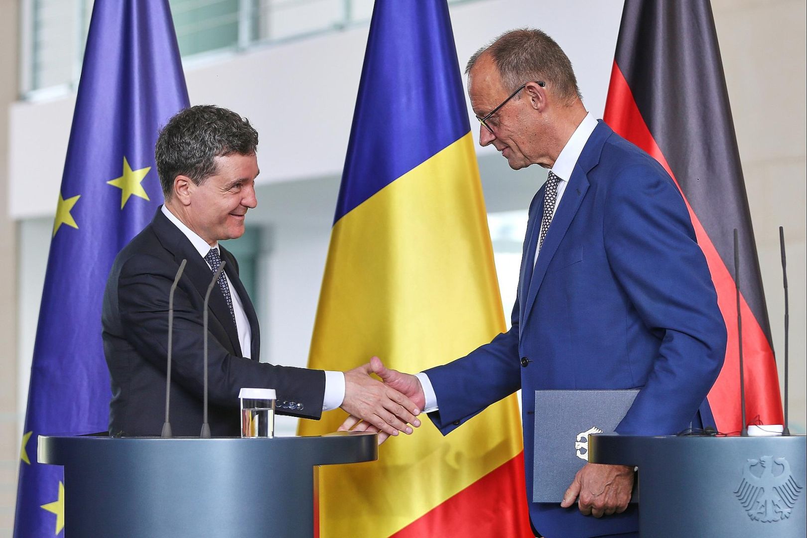Nicusor Dan und Friedrich Merz am 18.07.2025