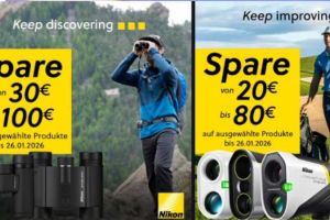 Nikon Sport Optics-Ausrüstung – Sofortrabatt auf ausgewählte Ferngläser & Entfernungsmesser