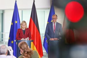 Nina Warken und Friedrich Merz am 29.04.2026