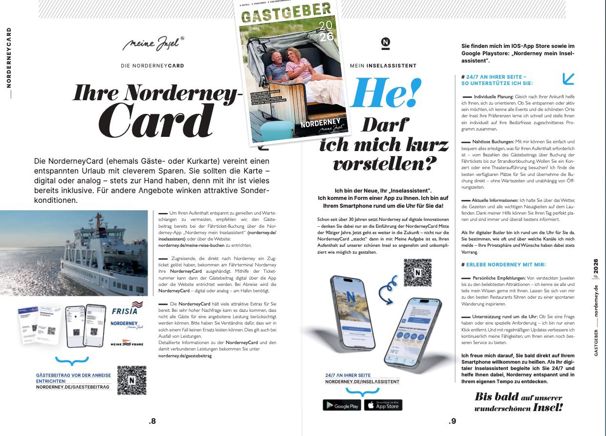 Norderney: Gastgeberverzeichnis 2026 ab sofort erhältlich