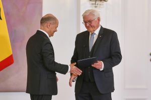 Olaf Scholz und Frank-Walter Steinmeier am 25.03.2025