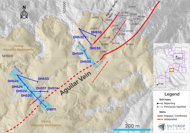 Outcrop Silver erweitert den Erzgang Aguilar um 450 Meter nach Süden und identifiziert potenzielle neue hochgradige Erzfälle in verdeckten Zielgebieten