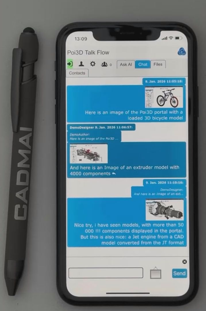 Poi3D: Sichere 3D-CAD-Kollaboration und Dokumentenmanagement mit integriertem Business-Messenger