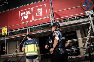 Polizeieinsatz bei Sanchez-Partei in Madrid