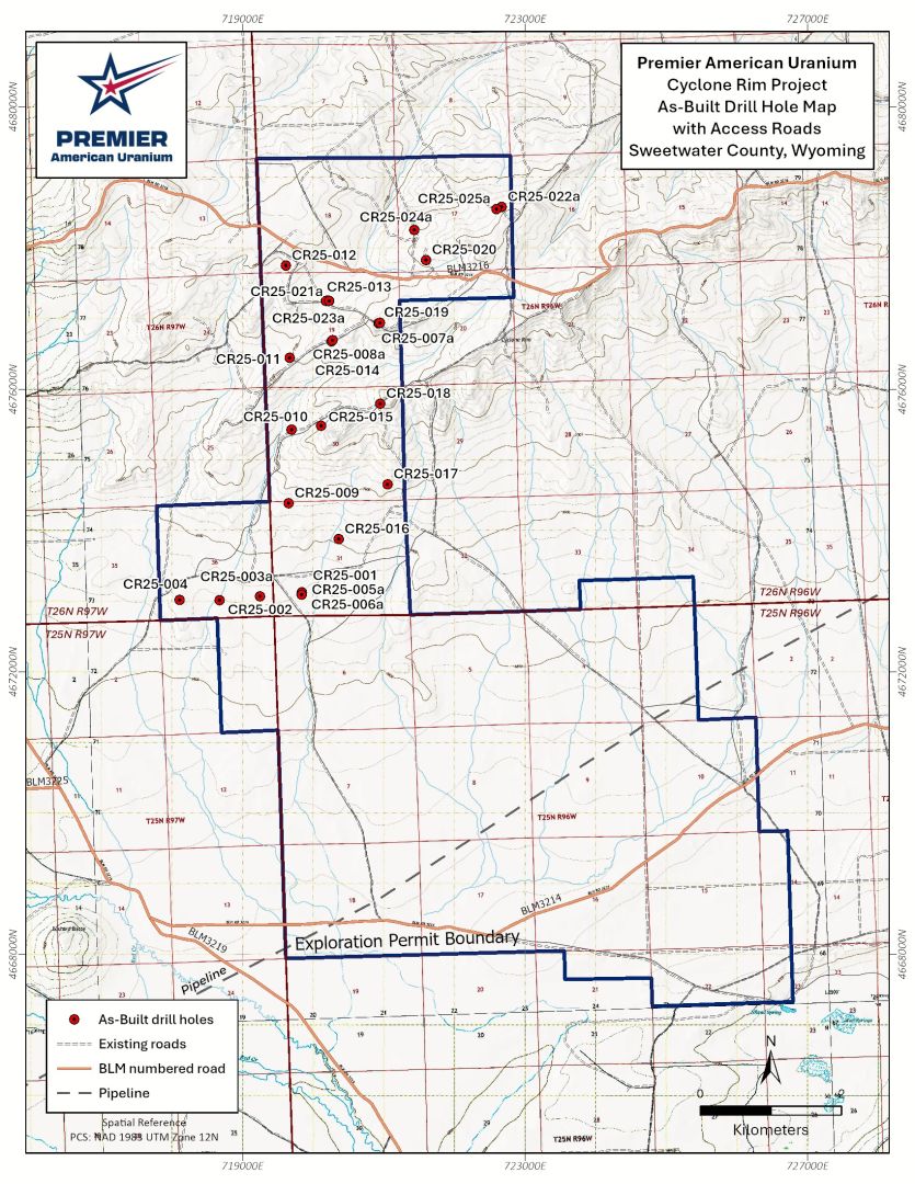 Premier American Uranium meldet starke Endergebnisse seines Bohrprogramms 2025 im Cyclone-ISR-Projekt in Wyoming