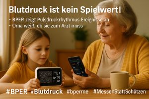 Pulsdruckrhythmus sichtbar durch bper.me – Blutdruck ist kein Spielwert
