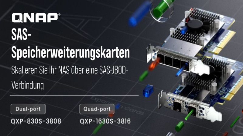 QNAP bringt SAS-Speichererweiterungskarten für Hochkapazitäts-NAS Umgebungen auf den Markt