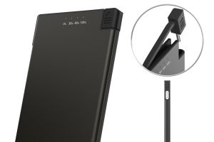 revolt Kompakte Notfall-Powerbank PB-820, Kreditkartenformat, 5.000 mAh, USB-C-Kabel