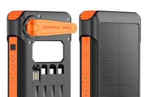 revolt Kurbel-Dynamo-Solar-Powerbank PB-825, 10.000 mAh, USB-C PD bis 20 Watt, LED