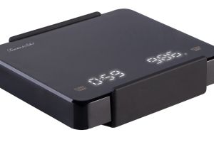 Rosenstein & Söhne Mini-Espresso- und Pour-Over-Waage, Timer, Dual-Display, Akku, USB-C