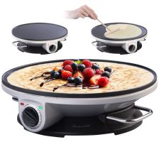 Rosenstein & Söhne XXL-Crêpes-Maker PKM-500 mit Antihaftbeschichtung, 1.200 Watt, Ø 32 cm