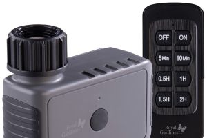 Royal Gardineer Bewässerungscomputer BWC-625.fb mit Ventil, Funk-Fernbedienung, IP55, Batterie