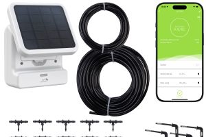 Royal Gardineer Smartes WLAN-Solar-Bewässerungssystem BWC-645 mit Pumpe, 30 l/Std., Akku, App